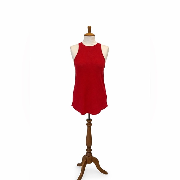 Free People Intimately Ribbed Racerback Tank Top Red Stretch Layering NWOT - Picture 2 of 7